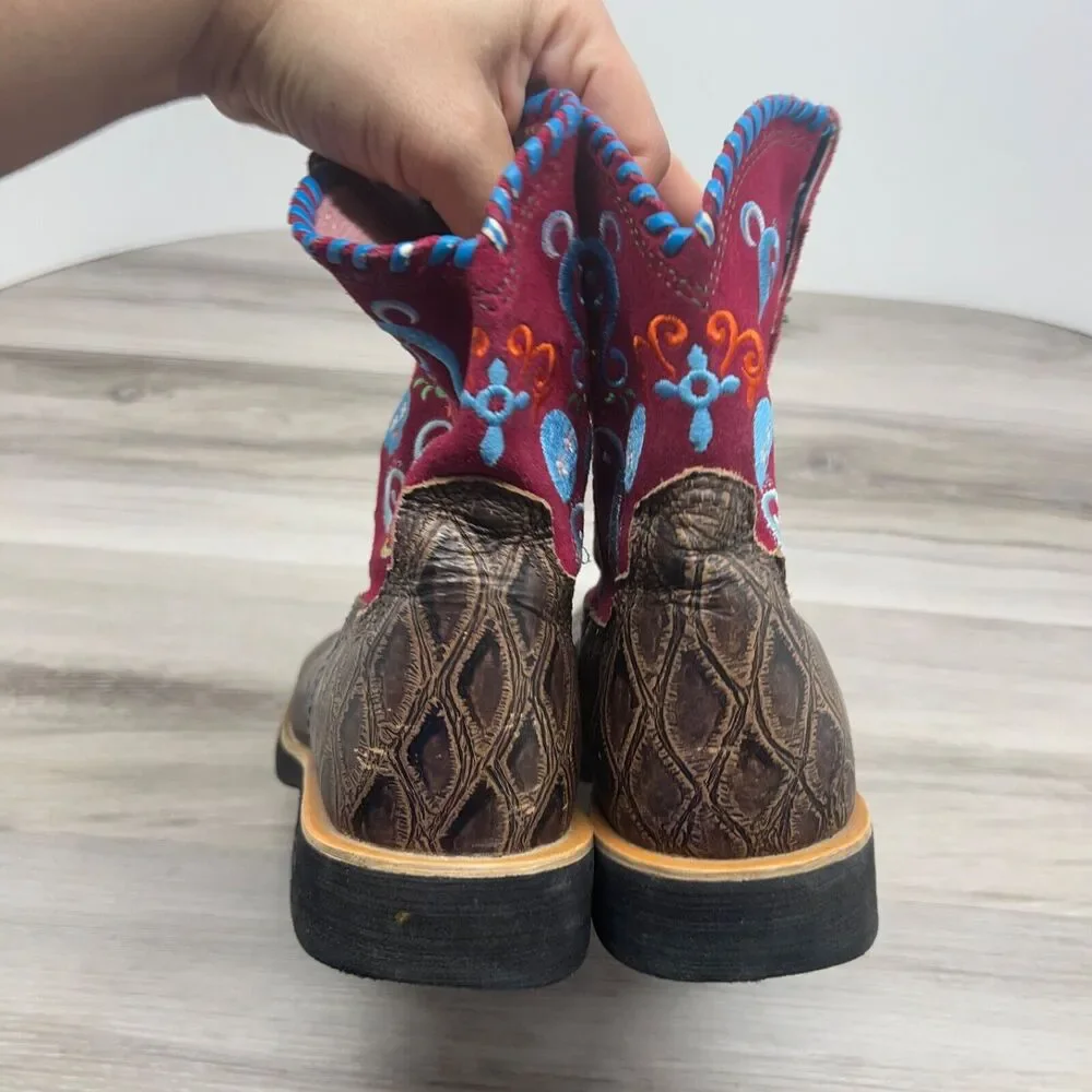 Ariat‎ Girl's Size 5.5 EU 36 Leather Tombstone Sugar Skull Western Boots